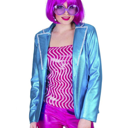 Funny Fashion Disco kostuum Fever dames blauw