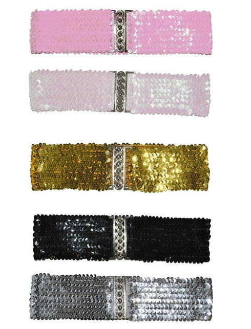 Funny Fashion Disco riemen met pailletten elastisch