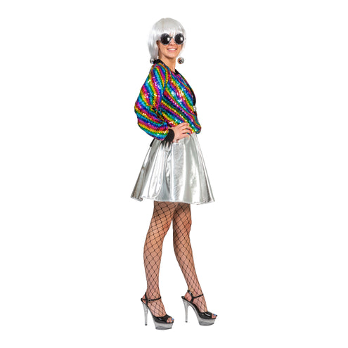 Funny Fashion Disco rok Milou zilver jaren 70