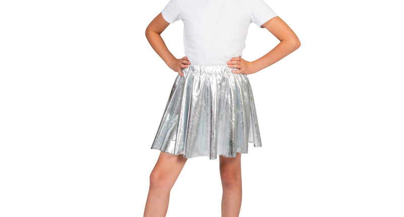 Funny Fashion Disco rok Sophie zilver kinderen