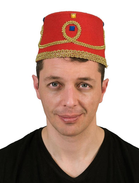 Funny Fashion Fez hoed Omar met gouden band