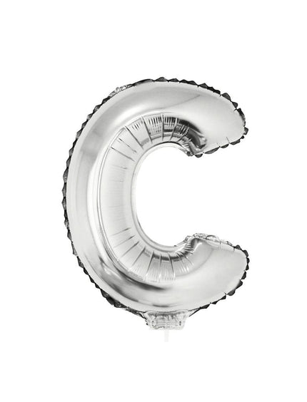 Funny Fashion Folie ballon letter C Zilver
