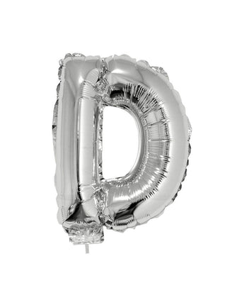 Funny Fashion Folie ballon letter D Zilver