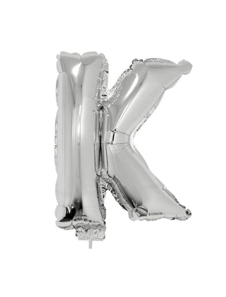 Funny Fashion Folie ballon letter K Zilver