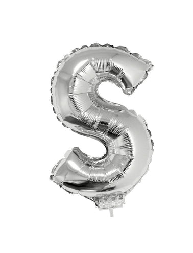 Funny Fashion Folie ballon letter S Zilver