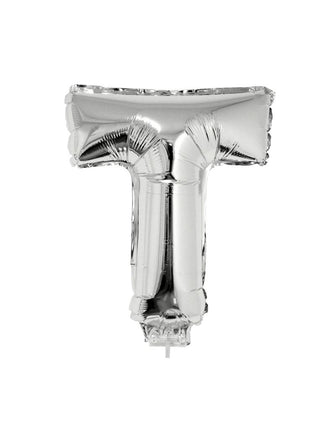 Funny Fashion Folie ballon letter T Zilver