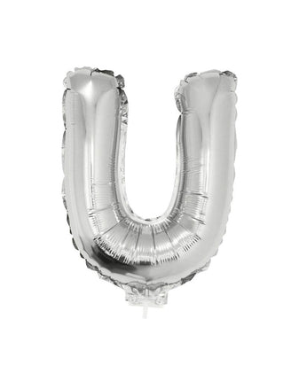 Funny Fashion Folie ballon letter U Zilver