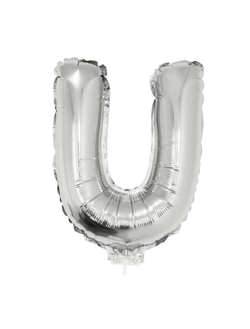 Funny Fashion Folie ballon letter U Zilver