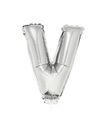 Funny Fashion Folie ballon letter V Zilver