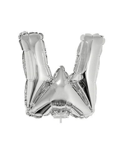 Funny Fashion Folie ballon letter W Zilver