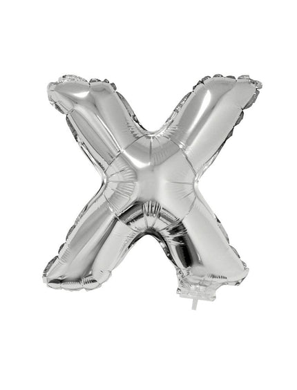 Funny Fashion Folie ballon letter X Zilver