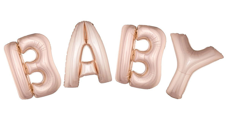 Funny Fashion Folie ballonnen set BABY met roze letters