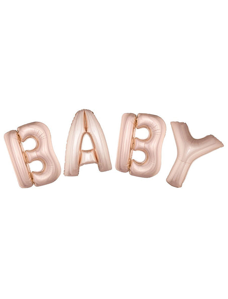 Funny Fashion Folie ballonnen set BABY met roze letters
