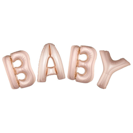 Funny Fashion Folie ballonnen set BABY met roze letters