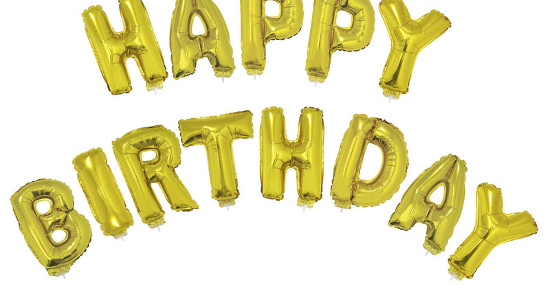 Funny Fashion Folie ballonnen set Happy Birthday met gouden letters
