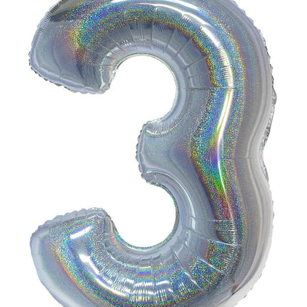 Funny Fashion Folieballon 102 cm glitter zilver