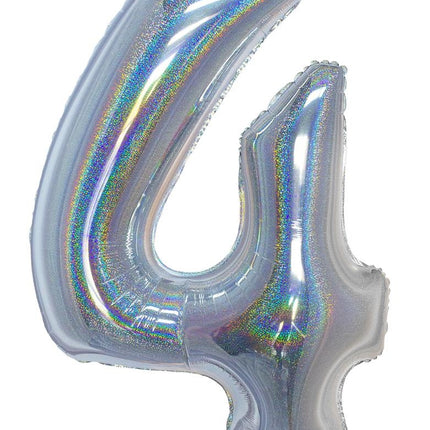 Funny Fashion Folieballon 102 cm glitter zilver