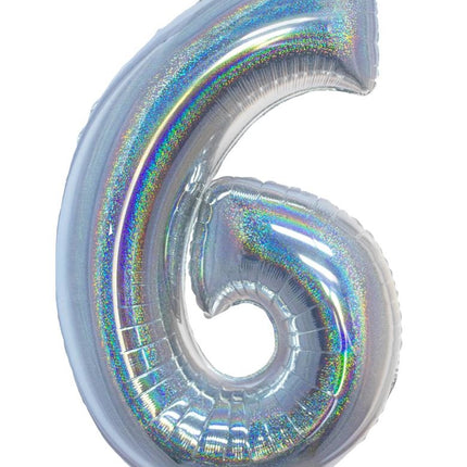 Funny Fashion Folieballon 102 cm glitter zilver