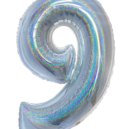 Funny Fashion Folieballon 102 cm glitter zilver