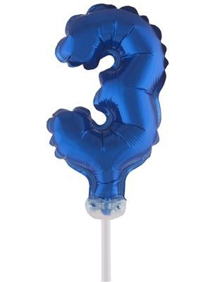 Funny Fashion Folieballon 13 cm op stokje blauw