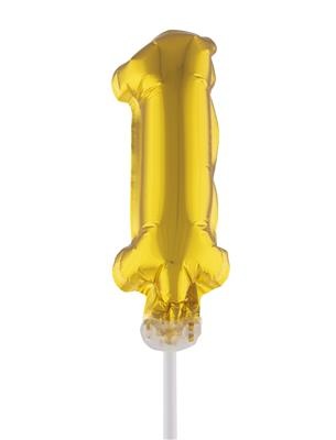 Funny Fashion Folieballon 13 cm op stokje goud