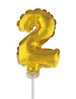 Funny Fashion Folieballon 13 cm op stokje goud