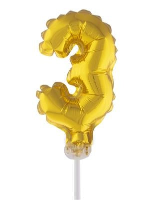 Funny Fashion Folieballon 13 cm op stokje goud