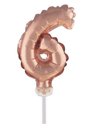 Funny Fashion Folieballon 13 cm op stokje rose goud