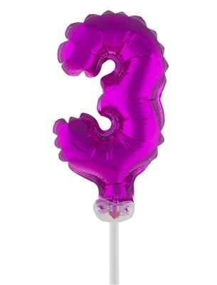 Funny Fashion Folieballon 13 cm op stokje roze