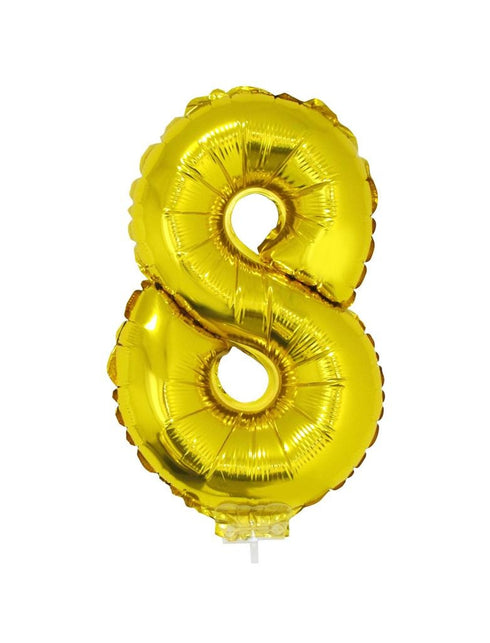 Funny Fashion Folieballon 41 cm goud op stokje