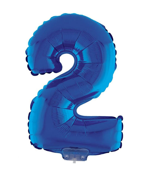 Funny Fashion Folieballon 41 cm op stokje blauw