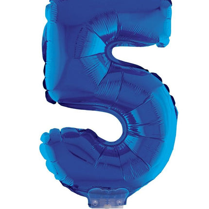 Funny Fashion Folieballon 41 cm op stokje blauw