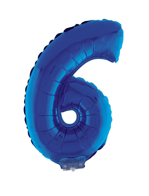 Funny Fashion Folieballon 41 cm op stokje blauw