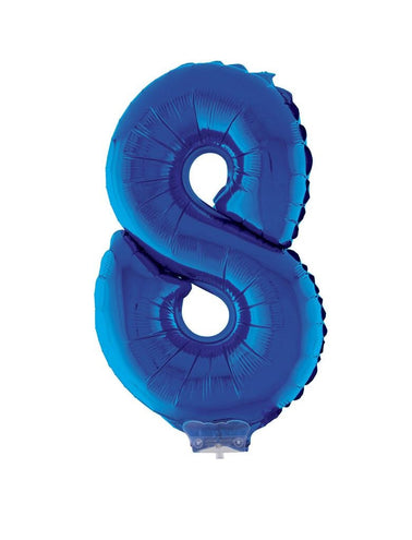 Funny Fashion Folieballon 41 cm op stokje blauw