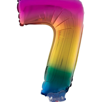 Funny Fashion Folieballon 41 cm op stokje regenboog