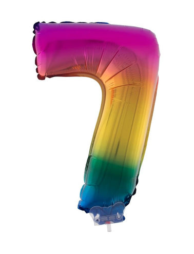 Funny Fashion Folieballon 41 cm op stokje regenboog