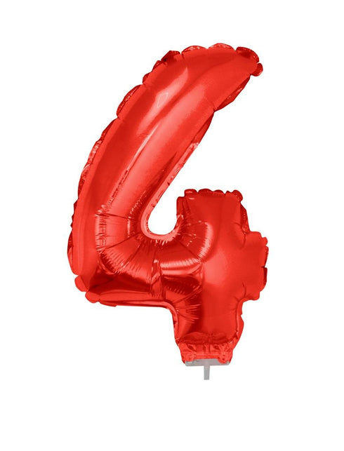Funny Fashion Folieballon 41 cm op stokje rood