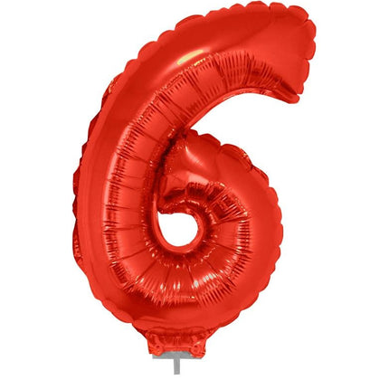 Funny Fashion Folieballon 41 cm op stokje rood