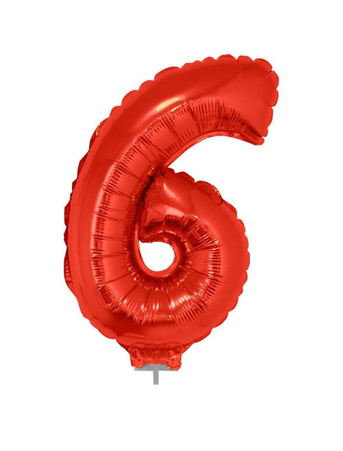 Funny Fashion Folieballon 41 cm op stokje rood