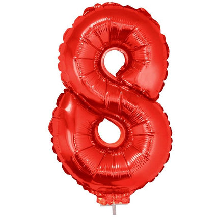 Funny Fashion Folieballon 41 cm op stokje rood