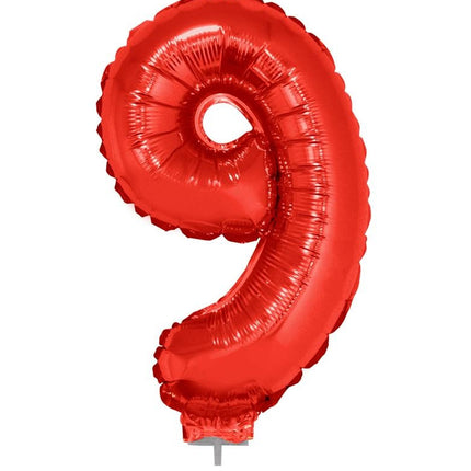 Funny Fashion Folieballon 41 cm op stokje rood