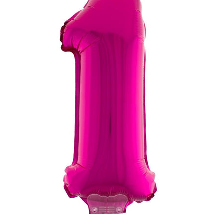 Funny Fashion Folieballon 41 cm op stokje roze