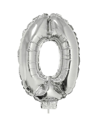 Funny Fashion Folieballon 41 cm op stokje zilver