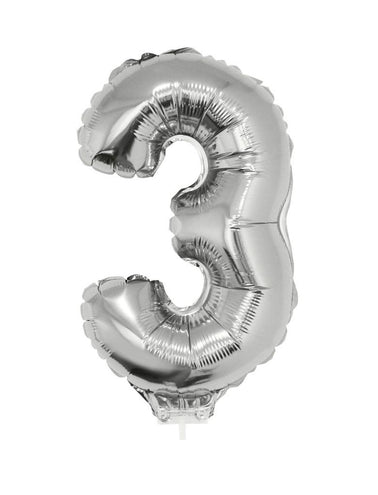 Funny Fashion Folieballon 41 cm op stokje zilver
