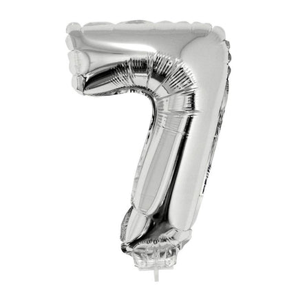Funny Fashion Folieballon 41 cm op stokje zilver