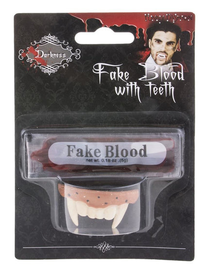 Funny Fashion Gebit vampier met nep bloed