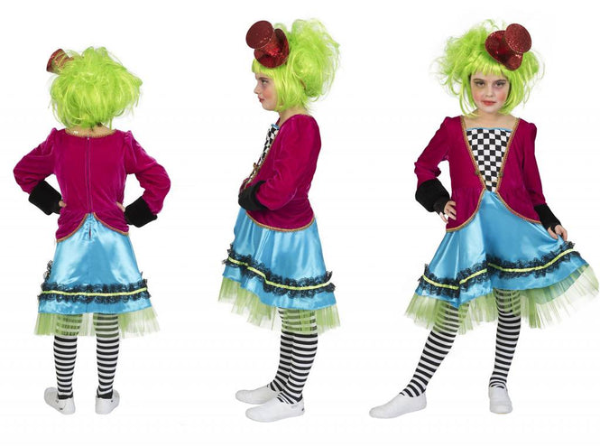 Funny Fashion Gek Mad Hatter pak meisje