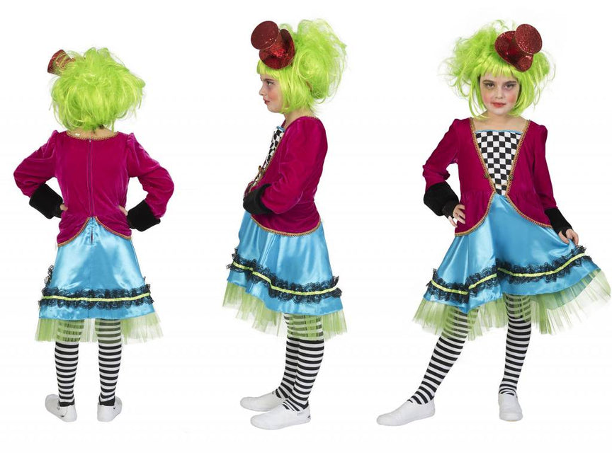 Funny Fashion Gek Mad Hatter pak meisje