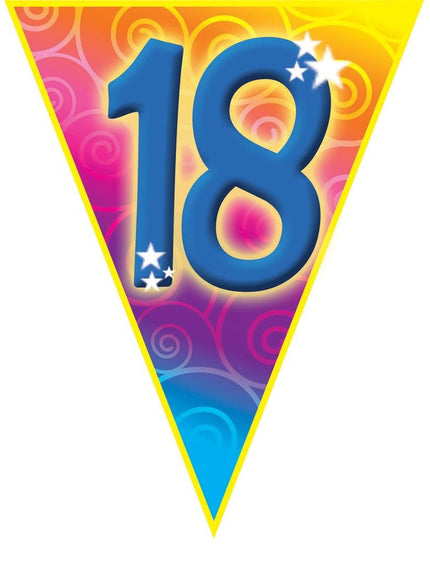 Funny Fashion Gekleurde vlaggenlijn 18 jaar 5mtr.