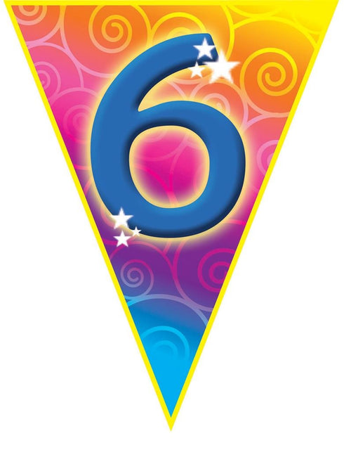 Funny Fashion Gekleurde vlaggenlijn 6 jaar